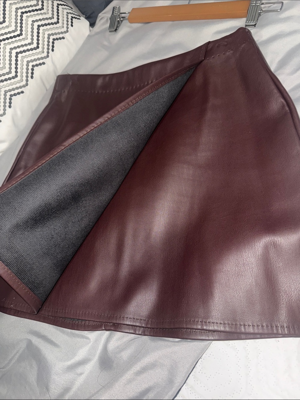 Max Studio Faux Leather Mini Skirt in Wine - Picture 5 of 8